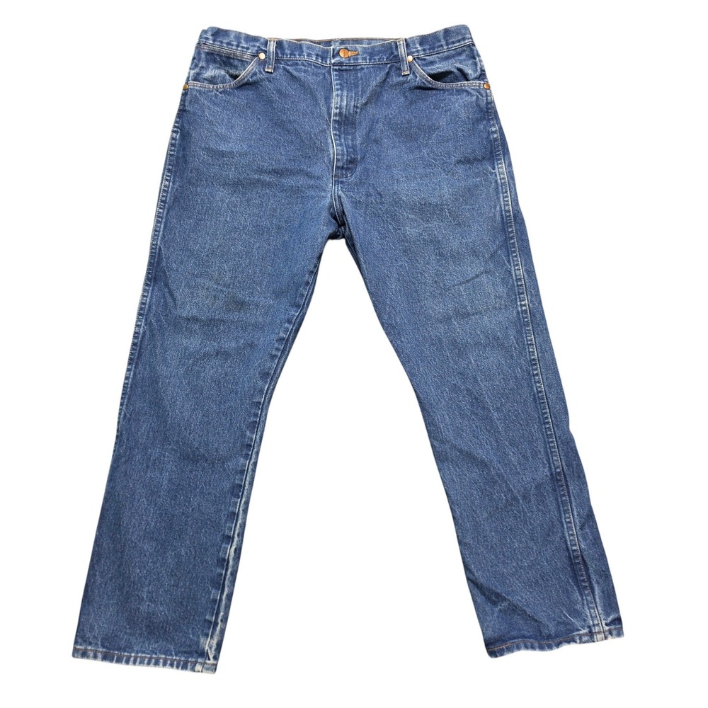 Vintage Rugged Straight Leg Cowboy Cut Jeans Mens 40x30 Blue Wrangler 13MWZ
